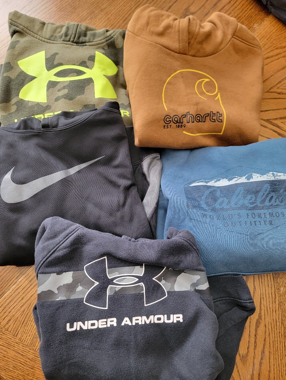 Under Armour, NIKE, CARHARTT, CABELA'S